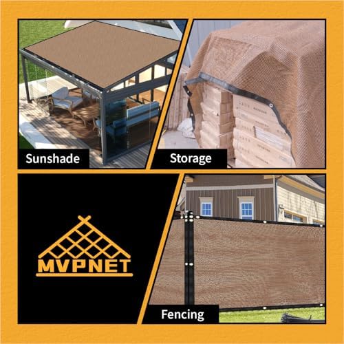 90% Privacy Fence Screen 5x15Ft Balcony Windscreen for Garden,Mocha - Image 7