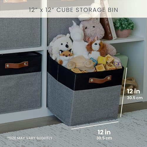 OrganiHaus 12x12 Cube Storage Bins, Set of 4 - Fabric Storage Cubes - Image 2