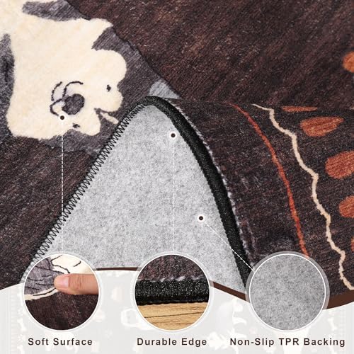 DUKINO 2x4 Rug Runner, Washable Dog Bathroom Rug Soft Non Slip, Brown - Image 6