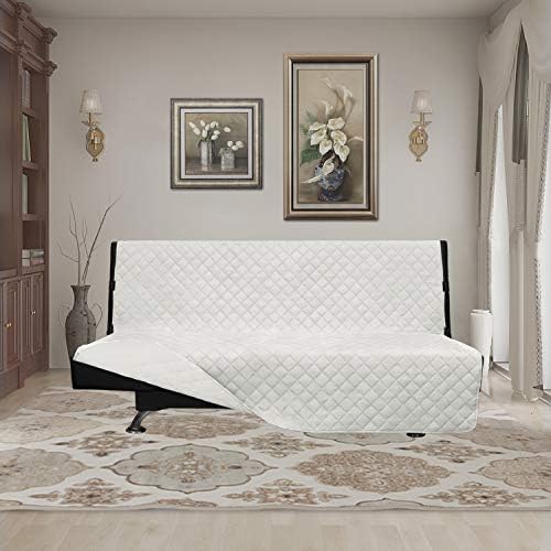 Easy-Going Reversible Couch Cover, Large Futon Sofa, Ivory/Ivory - Image 2