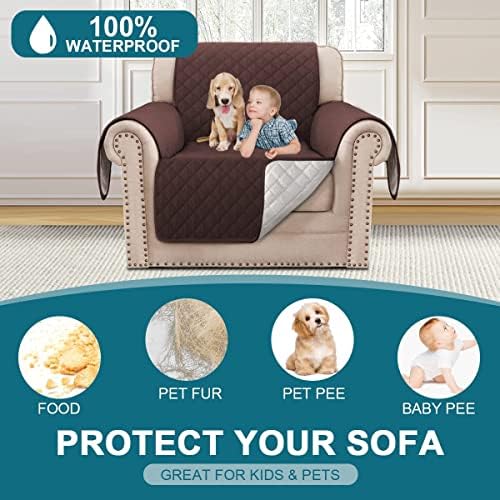 Turquoize 100% Waterproof Chair Covers Couch Covers for Dogs, Chair 28" - Image 2