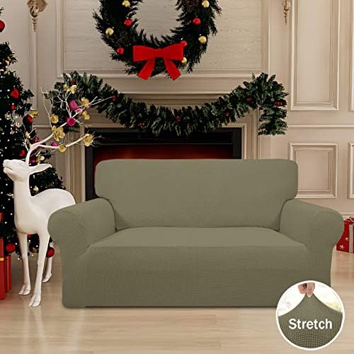 Easy-Going Stretch Loveseat Couch Covers Washable Khaki - Image 2