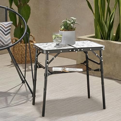 Outdoor Side Table, Portable 3 Adjustable Height, Small Folding Table - Image 6