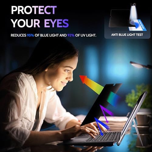 Peslv Privacy Screen for 10.5 Inch Surface Go 4/3/2/1, MagicSuction™ Removable Anti Spy Black Protector, Glare Blue Light Filter for Microsoft Laptop Computer Monitor - Image 6