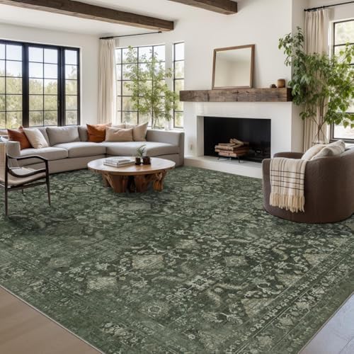 Rugxara Green 9x12 Area Rugs for Living Room Bedroom Large Washable Rug - Image 4