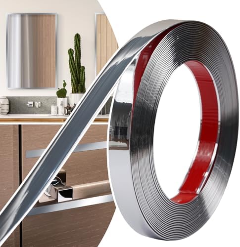 0.79in x 40Ft Peel and Stick Wall Molding Trim Silver by JSIWOTH