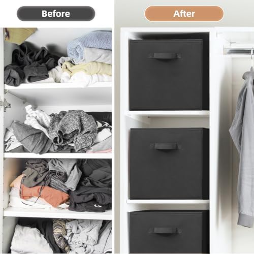 STORAGE MANIAC Storage Cubes, 13 Inch 4 Pack Collapsible Fabric Shelf Bins - Image 7
