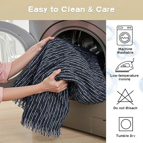 MYSKY HOME Oversized Armchair Couch Cover for 1 Cushion Couch, Washable Sofa Protector, Chair Couch Covers Sofa Covers Sofa Throws Sofa Slipcovers Futon Cover for Pet, Kid, 71"X91", Navy - Image 6