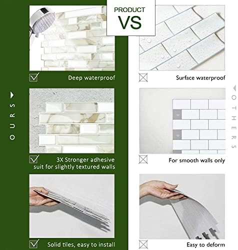 STICKGOO Peel and Stick Wall Tile Self-Adhesive Backsplash Thicker Design - Image 3