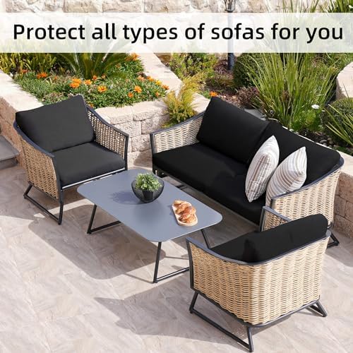 8 Pcs Outdoor Cushion Covers, Patio Sofa Cushion Covers Replacement - Image 6