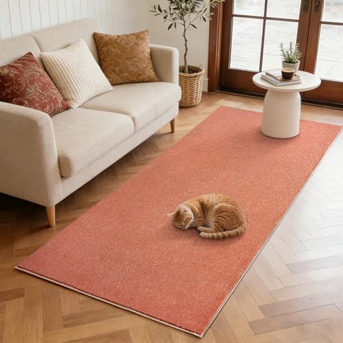 2x6 Orange/White Runner Rug Non-Slip Washable for Hallway Kitchen Bedroom by FinRe%CC%80cHome