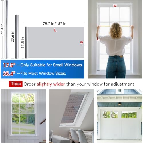Homein Window Tint for Home with Tools, One Way Window Film, Silver - Image 5