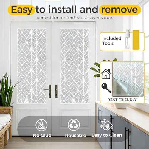 OHTMERU Window Privacy Film Decorative Non-Adhesive, Reusable, Anti-Glare - Image 5