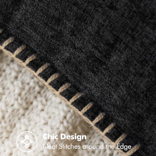 MIULEE Decorative Couch Throw Pillow Covers 16x16 Inch Black 2 Pack - Image 2