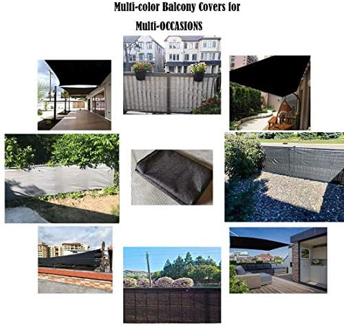 Balcony Privacy Screen Fence Cover, 3.5ft x16.5ft Privacy Screen UV-Resistant Visibility Reduction Fence Screen for Balcony, Apartment, Backyard, Patio, Porch, Garden (3.5x16.5ft, Black) - Image 7
