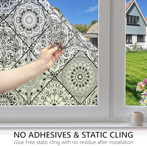 DKTIE Moroccan Lattice Frosted Glass Window Film Decorative 35.4" x 78.7" - Image 4