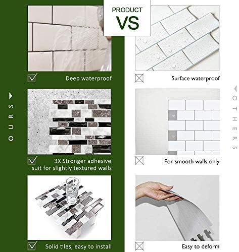 STICKGOO Peel and Stick Wall Tile Self-Adhesive Backsplash Thicker Design - Image 6