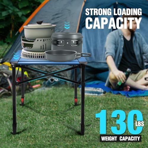 VILLEY Folding Camping Square Table, Portable Aluminum Table, Medium - Image 6