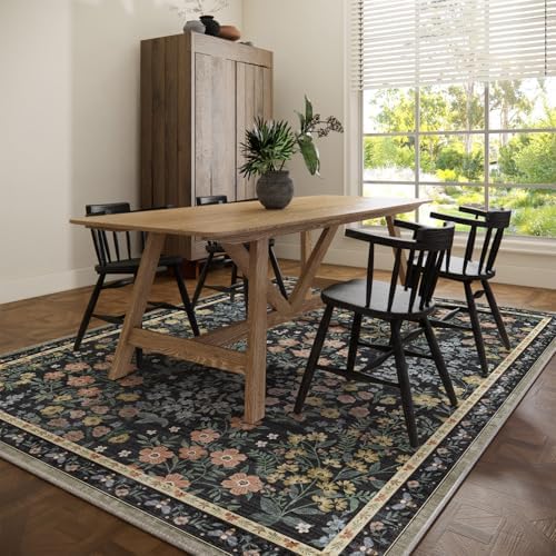 Washable Living Room Area Rug: 8x10 Rugs for Bedroom Stain Resistant Non Slip Low Pile Lightweight Soft Carpet for Kitchen Dining Room Farmhouse Kids Room Nursery Indoor - Image 6
