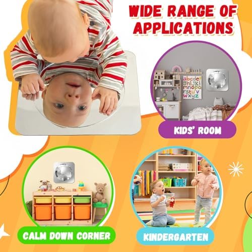 Geiserailie 1 Pc Sensory Wall Bubble Mirrors, 10 x 10 Inch, CPC Certified - Image 6