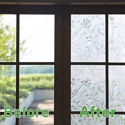 Niviy Frosted Glass Window Film 23.6" by 78.5" Glass Film Decorative Window Films Window Cling Film Static Cling No Glue Heat Control for Home Office - Image 2