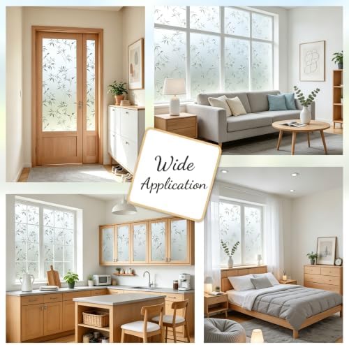 Finnez Window Privacy Film, Frosted Bamboo Window Cling, 17.5" x 78.7" - Image 7