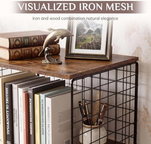 Novabright 3 Pcs Stackable Organizer Bookshelves with Wood Top Extra Storage, DIY Variable Stackable Cube Storage Organizer for Bedroom, Living Room, Walnut Color - Image 4