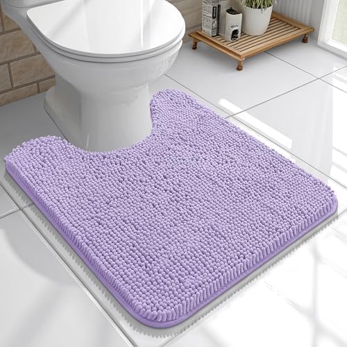OLANLY Toilet Rugs U-Shaped 20x20, Soft Absorbent Chenille Contour Rugs by OLANLY
