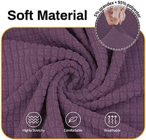 Asnomy Stretch Couch Covers Washable, loveseat Cover Slipcovers,Gray Purple - Image 3