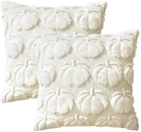 MIULEE Fall Pillow Covers Pumpkin Fall Decor 22x22 Cream White - Image 6
