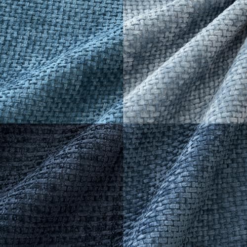 MIULEE Soft Decorative Chenille Euro Pillow Covers Blue Series 26x26 - Image 5