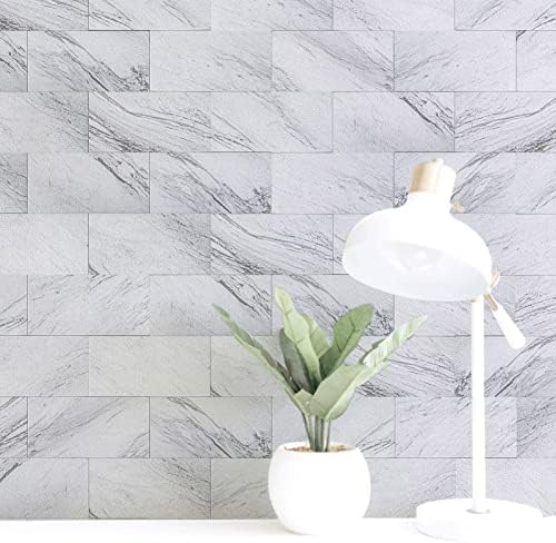 Art3d 102-Pack Peel and Stick Backsplash on Subway Tile, White Granite - Image 3