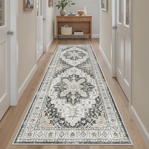 Madane Kitchen Runner 2'6''x8' Soft Rug Runners for Hallways, Black by Madane