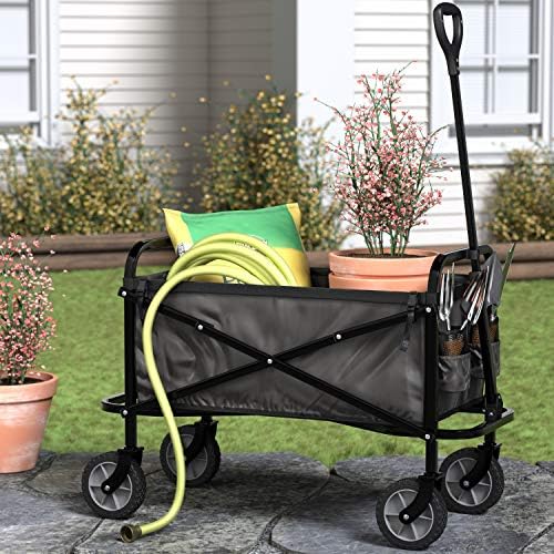 Amazon Basics Collapsible Heavy Duty Utility Wagon for Outdoor Sports, Camping, Garden, and Shopping, 265 Pounds Capacity, 27.6 x 40.9 x 20 inches, Black - Image 7