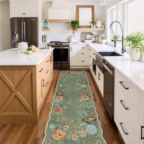 Lahome Floral Washable Runner, 2'6''x8' Soft Hallway Runner Rug Non Slip - Image 2
