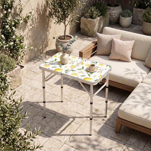 Small Folding Camping Table, 2ft Portable Table, Lemon - Image 2