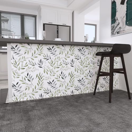 Danodoi Sage Green Vintage Leaf Peel and Stick Wallpaper 17.5" x 787" | Waterproof Vinyl Self Adhesive Removable Renter Friendly Floral Contact Paper - Image 4