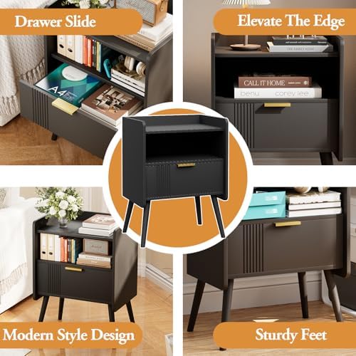 Night Stand Modern End Table with Storage Drawer, Bedside Table for Bedroom - Image 7