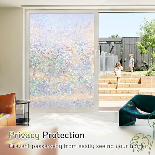 LUTE Rainbow Window Privacy Film, 3D Decorative Stained Glass Cling - Image 4