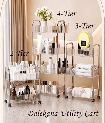 3-Tier Clear Utility Rolling Cart with Wheels for Kitchen & Bathroom - Image 7
