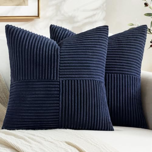 MIULEE Navy Blue Decorative Throw Pillow Covers for Couch 20x20 Inch by MIULEE
