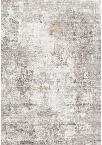 2x12 ft Long Hallway Runner Rug - Non-Slip Washable Soft Carpet Runners for Kitchen Hall Entryway Bathroom, Modern Abstract Neutral Low Pile Thin Stain-Resistant Floor Runner with Rubber Backing - Image 3