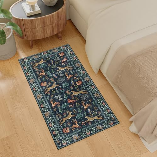 DUKINO 2x4 Rug for Entryway, Animal Washable Rug for Kitchen, Navy Blue - Image 6