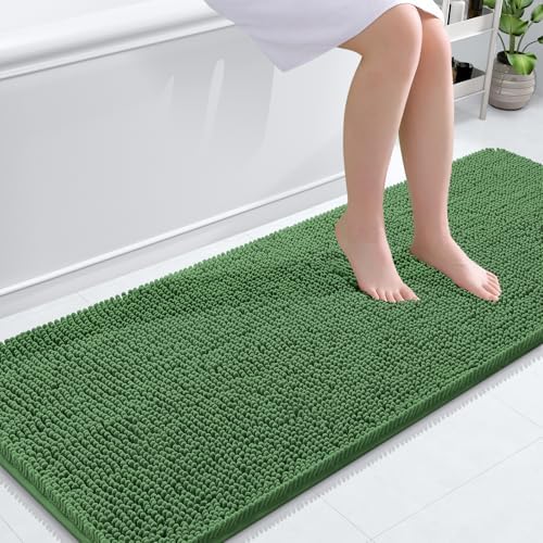 OLANLY Bathroom Runner Rugs 59x24, Extra Soft Absorbent Chenille Bath Rugs by OLANLY