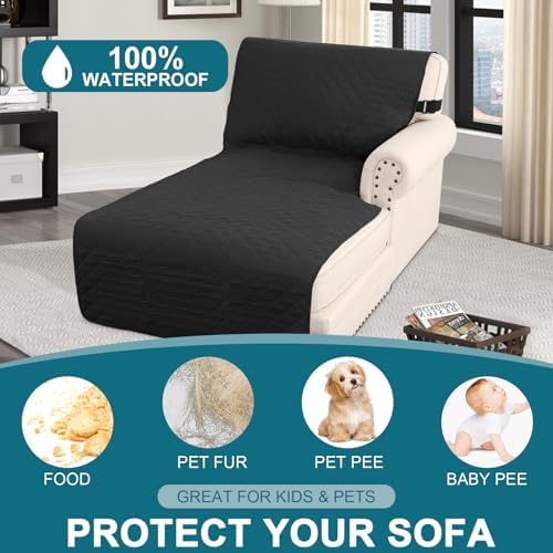 Turquoize 100% Waterproof Sofa Covers Chaise Lounge L Shape Sofa Protector - Image 2