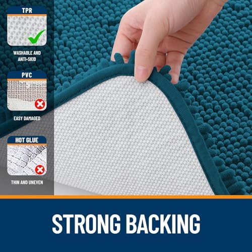 OLANLY Toilet Rugs U-Shaped 24x24, Soft Absorbent Chenille Contour Rugs - Image 6