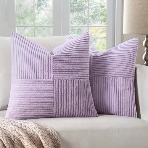 MIULEE Purple Decorative Throw Pillow Covers for Couch 18x18 Inch Lavender by MIULEE