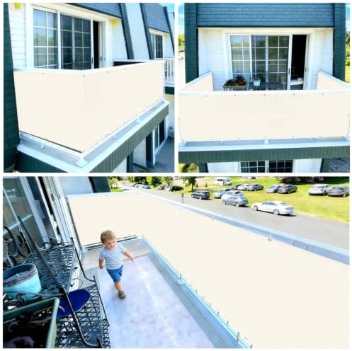 COOLBOYS Customized 3'x21' Butter Cream Balcony Privacy Screen Fence Cover - Image 6