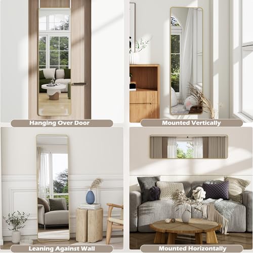48"x 14" Full Length Door Mirror, Over the Door Mirror, Gold - Image 5
