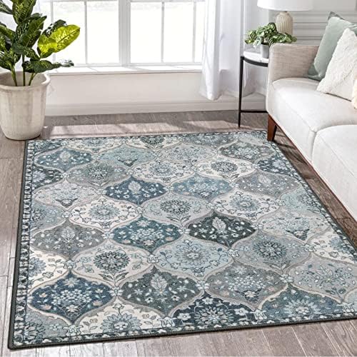 Lahome Moroccan Machine Washable Area Rugs, 4x6 Rug for Living Room Bedroom by Lahome